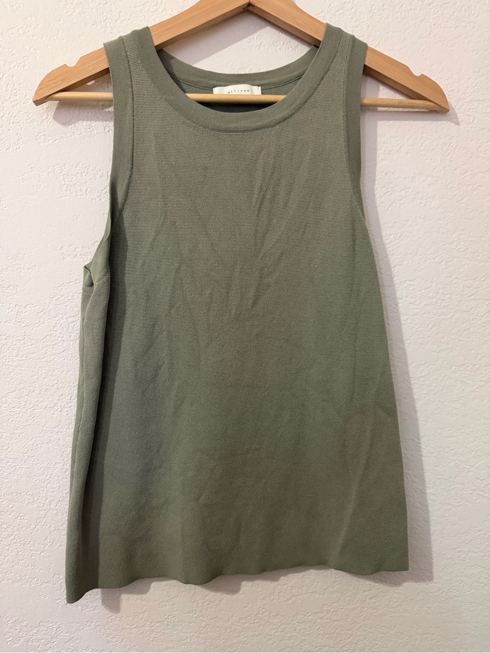 All:row The Signy Stop Sleeveless Knit Tank Top - Olive Green - Size L